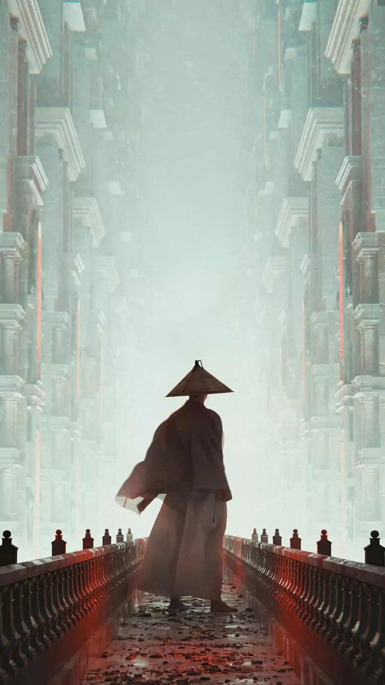 samurai kasa hat wallpaper