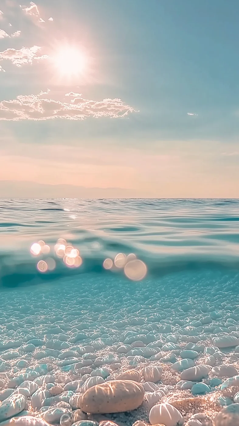 sea with gentle waves Pastel wallpaper