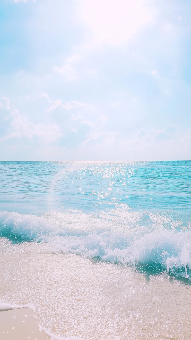 seaside blue sky clear water wallpaper