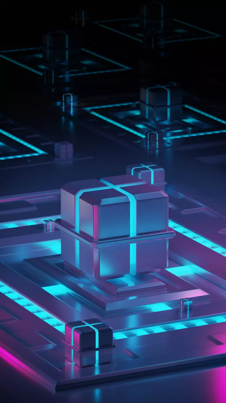 shapes edges glow neon 3d wallpaper