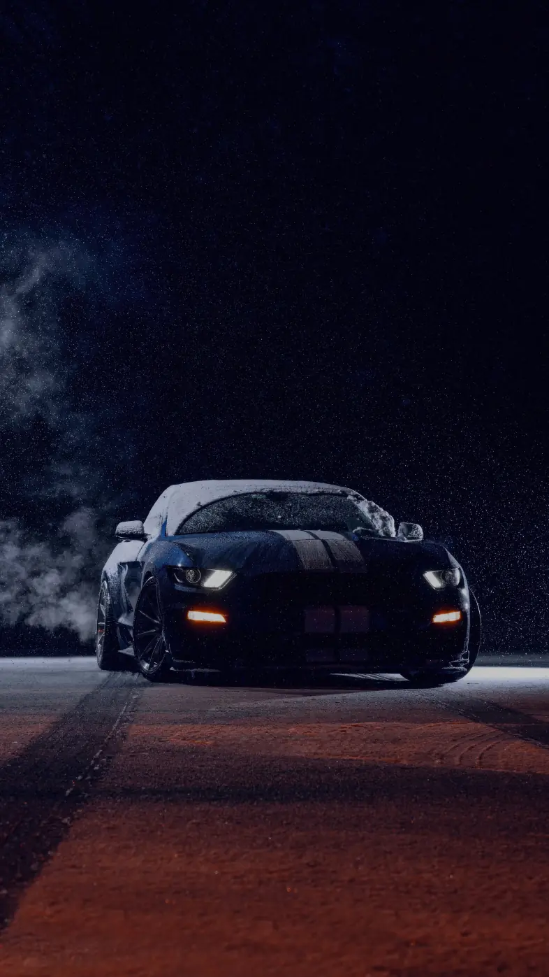 shelby in the snow car wallpaper