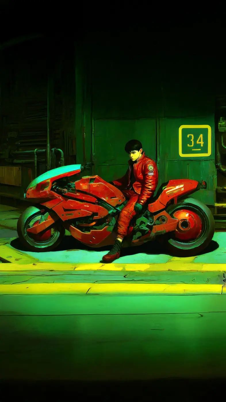 shotaro kaneda on bike wallpaper