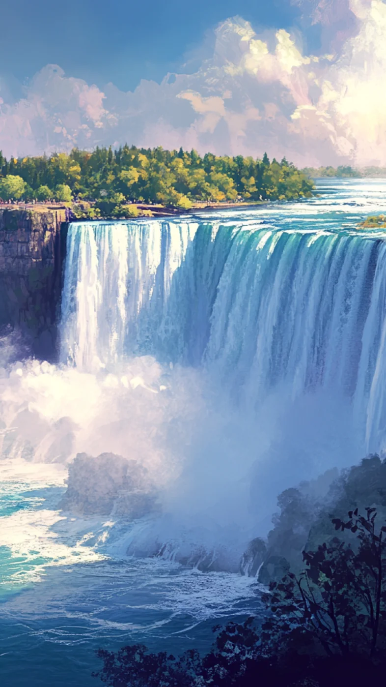 simunb niagara falls digital art wallpaper