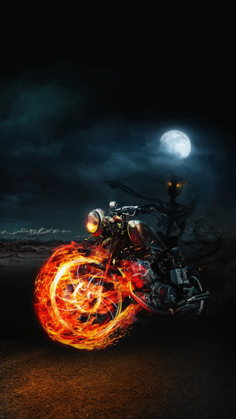 skull bike stunt  wallpaper
