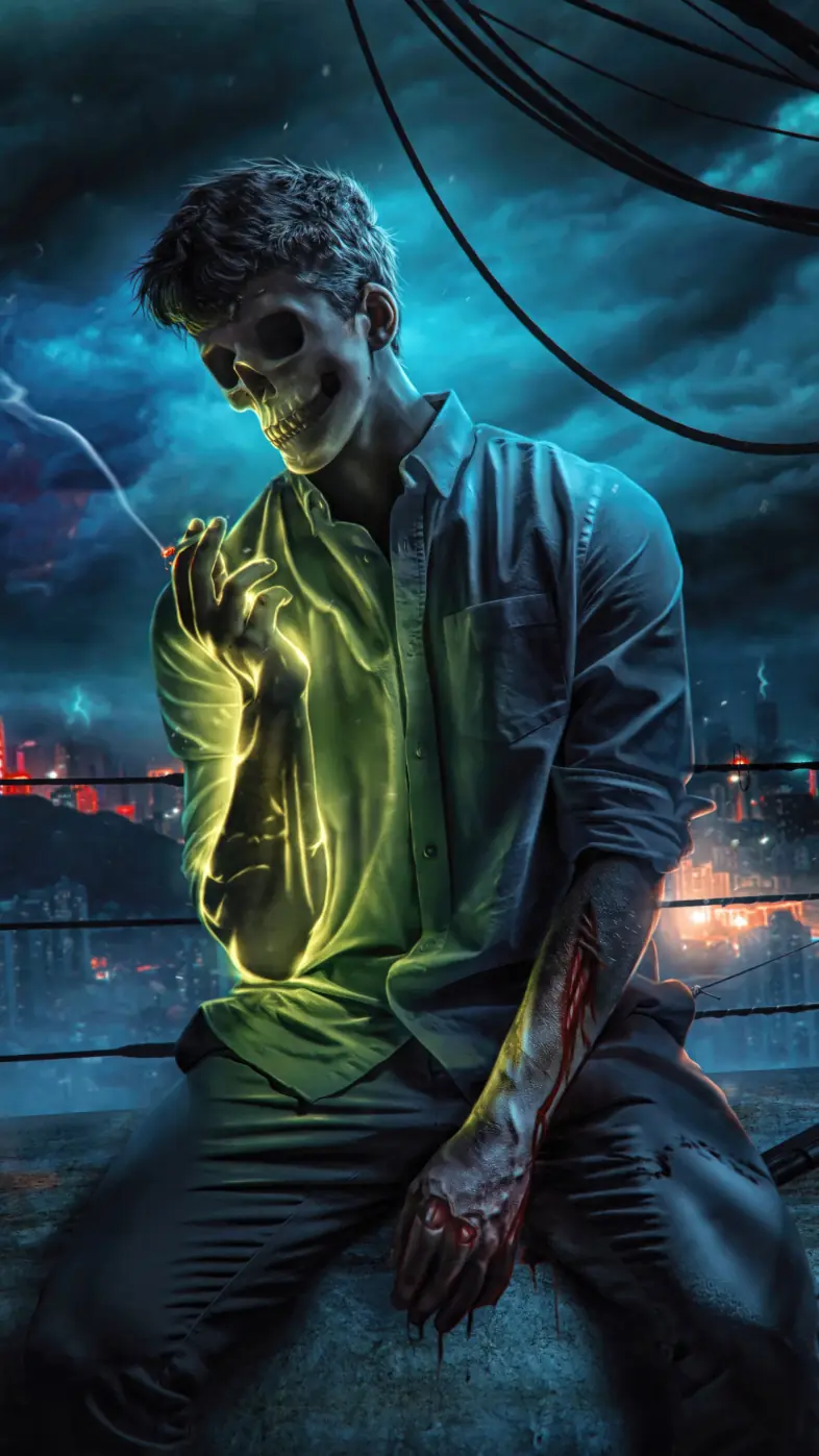 skull boy enjoys a night wallpaper
