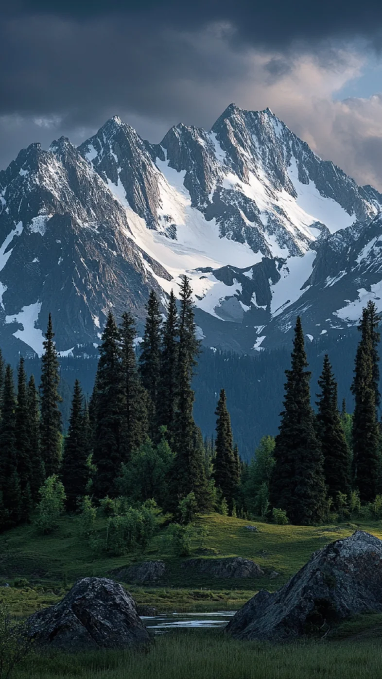 snowy mountain wallpaper