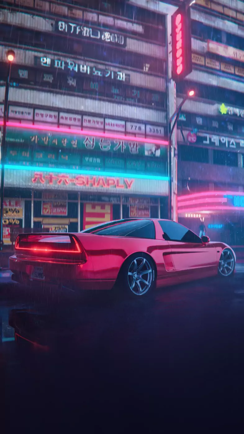 soaked street car wallpaper