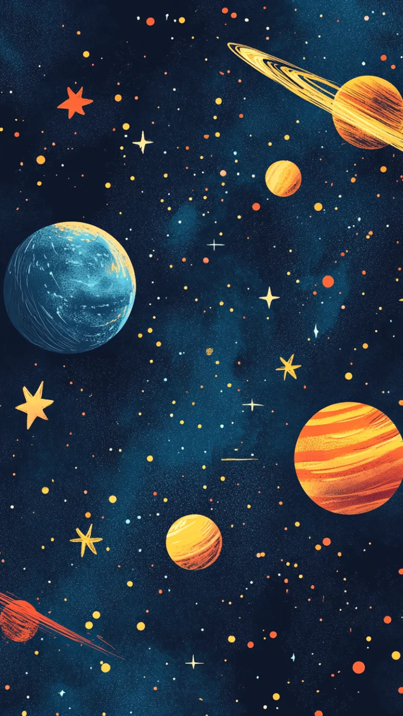 space and stars illustration wallpaper