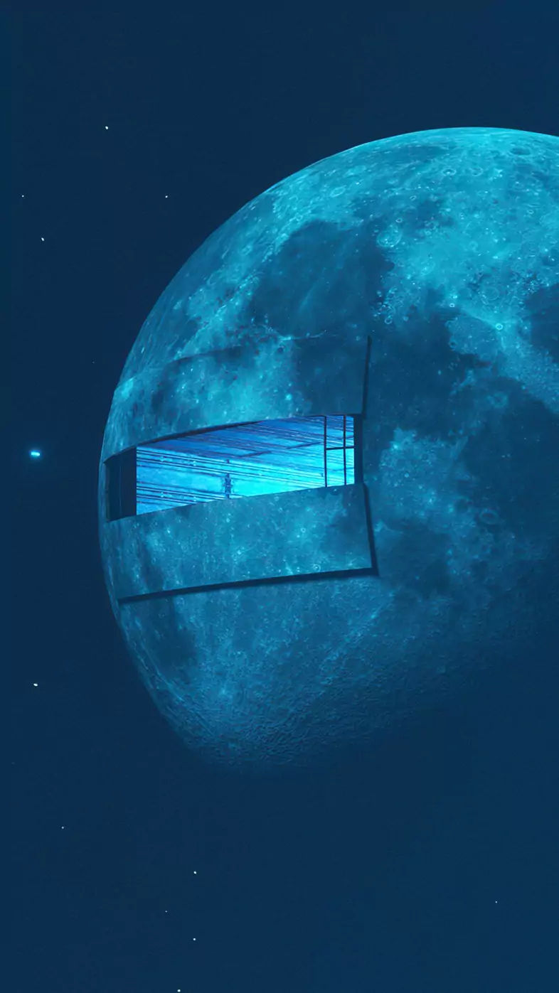 space station moon wallpaper