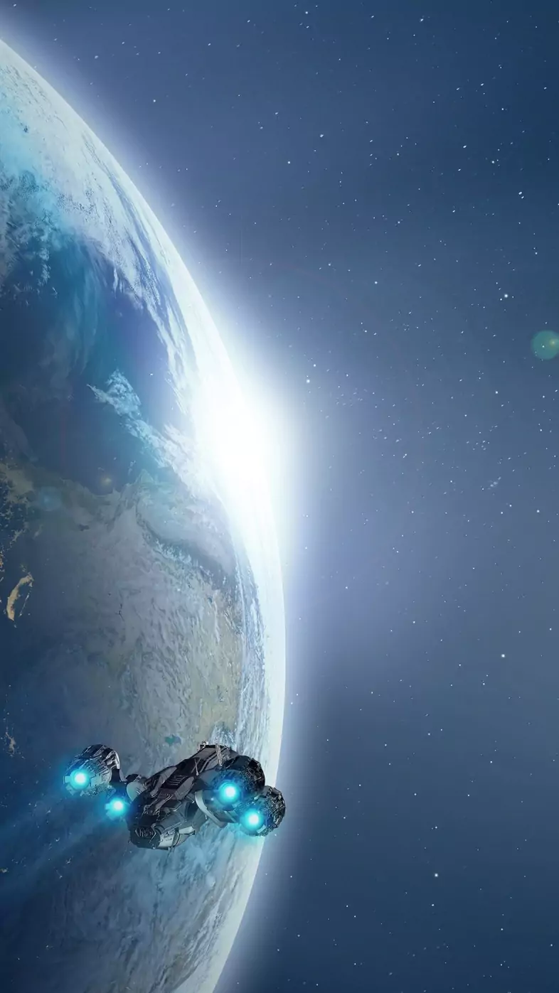 spaceship planet galaxy space wallpaper