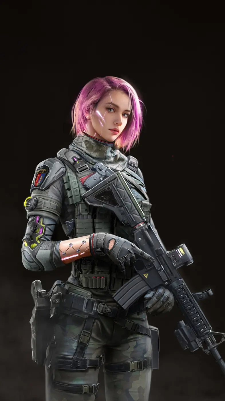 special forces scifi girl game wallpaper