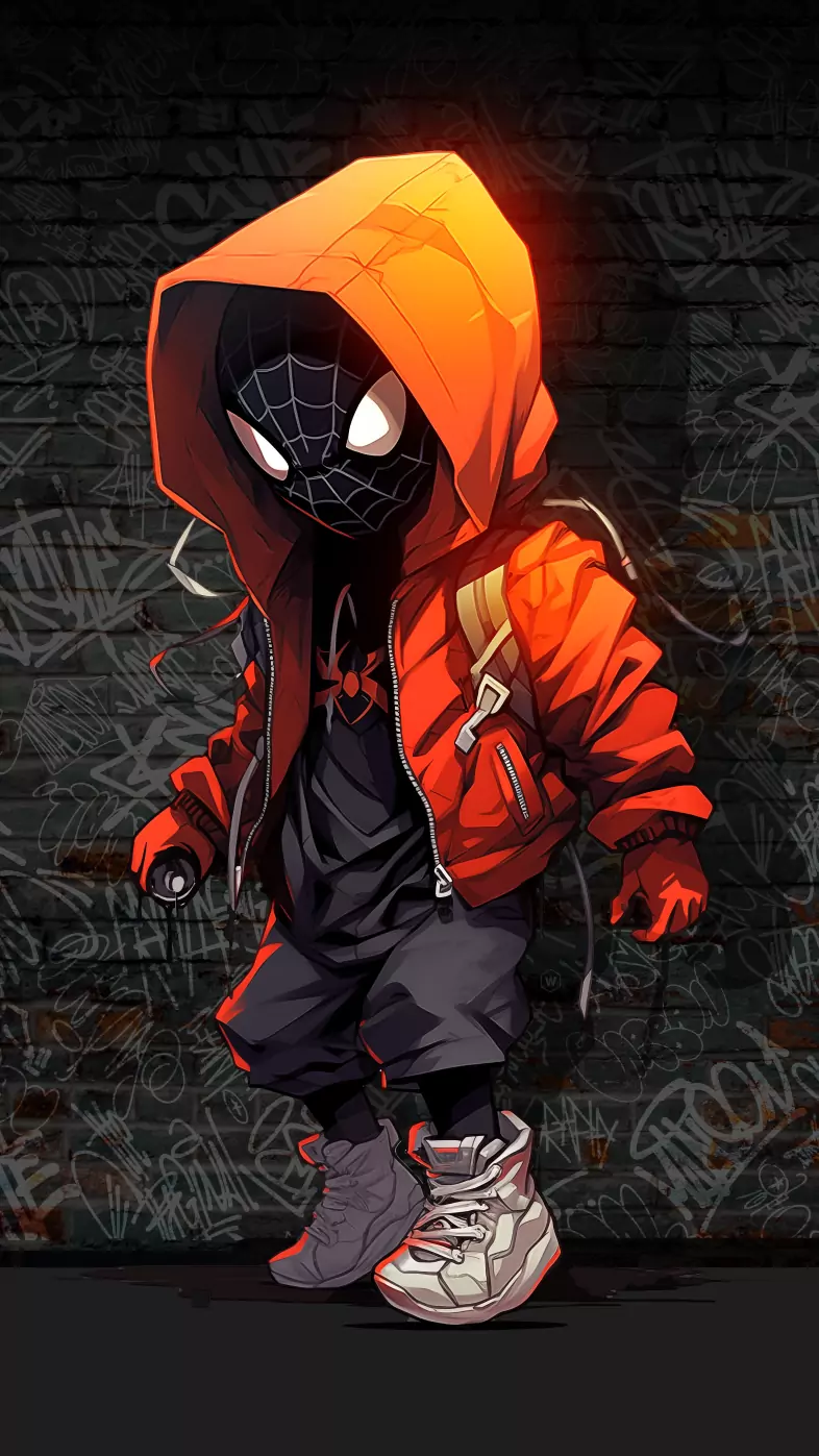 spider man hood jacket graffiti dark art wallpaper