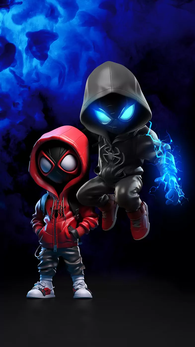 spiderman superheroes jump art wallpaper