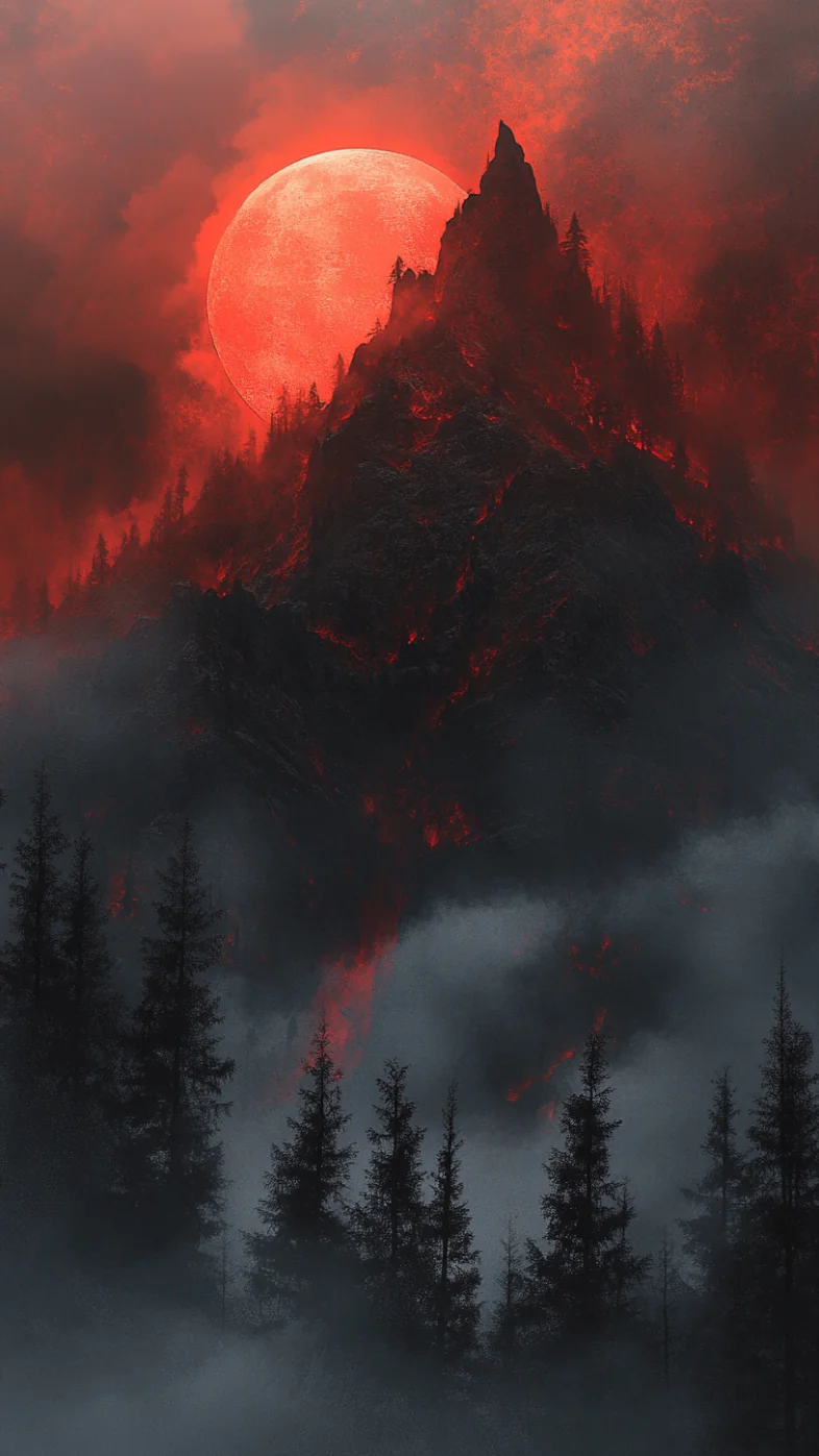 spooky mountains wallpaper