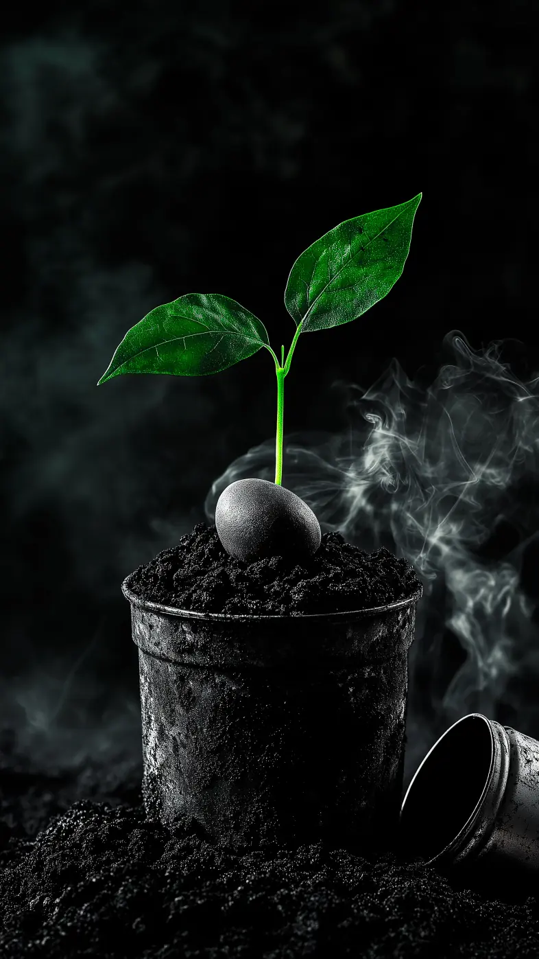 sprout pot earth smoke wallpaper