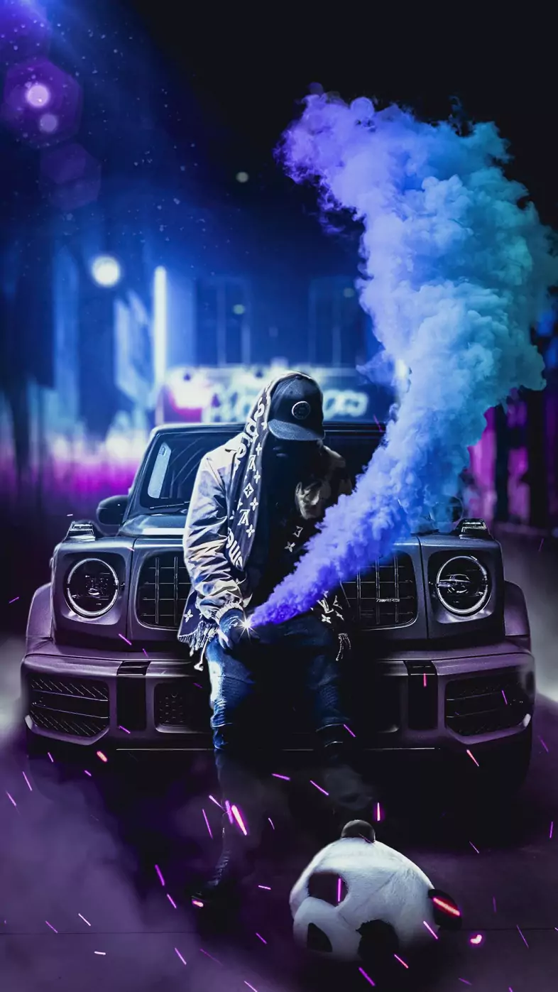 stylish boy smoke bomb wallpaper