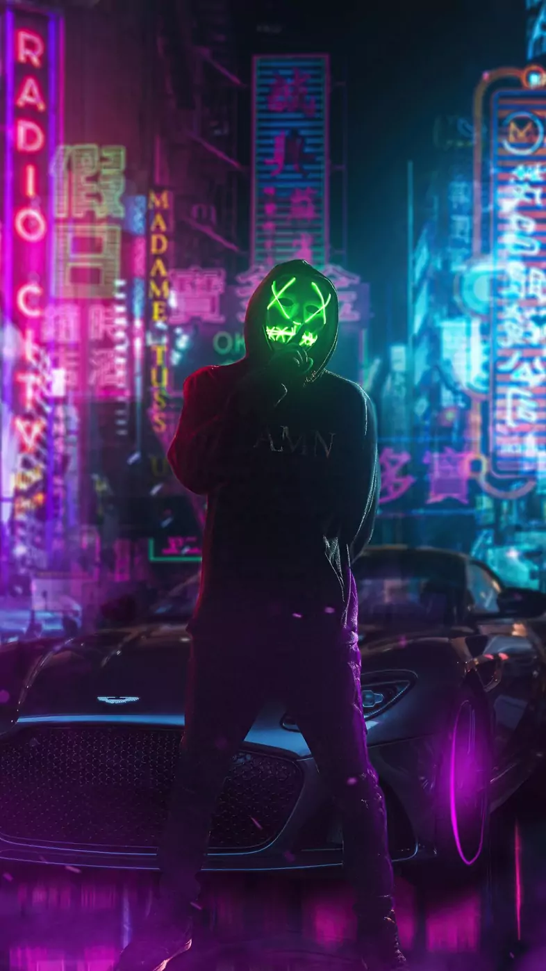 stylish mask boy wallpaper