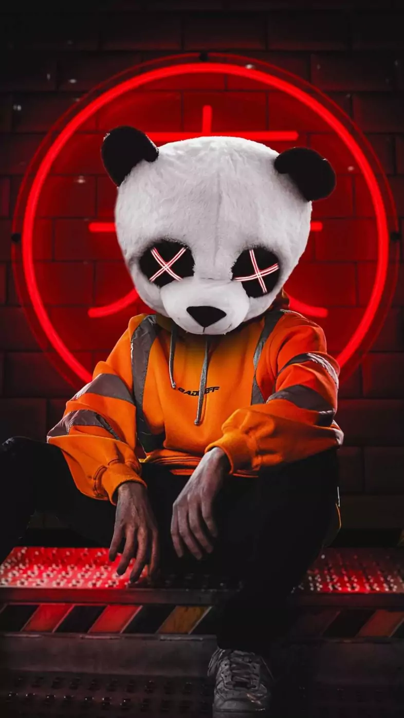 stylish panda mask wallpaper