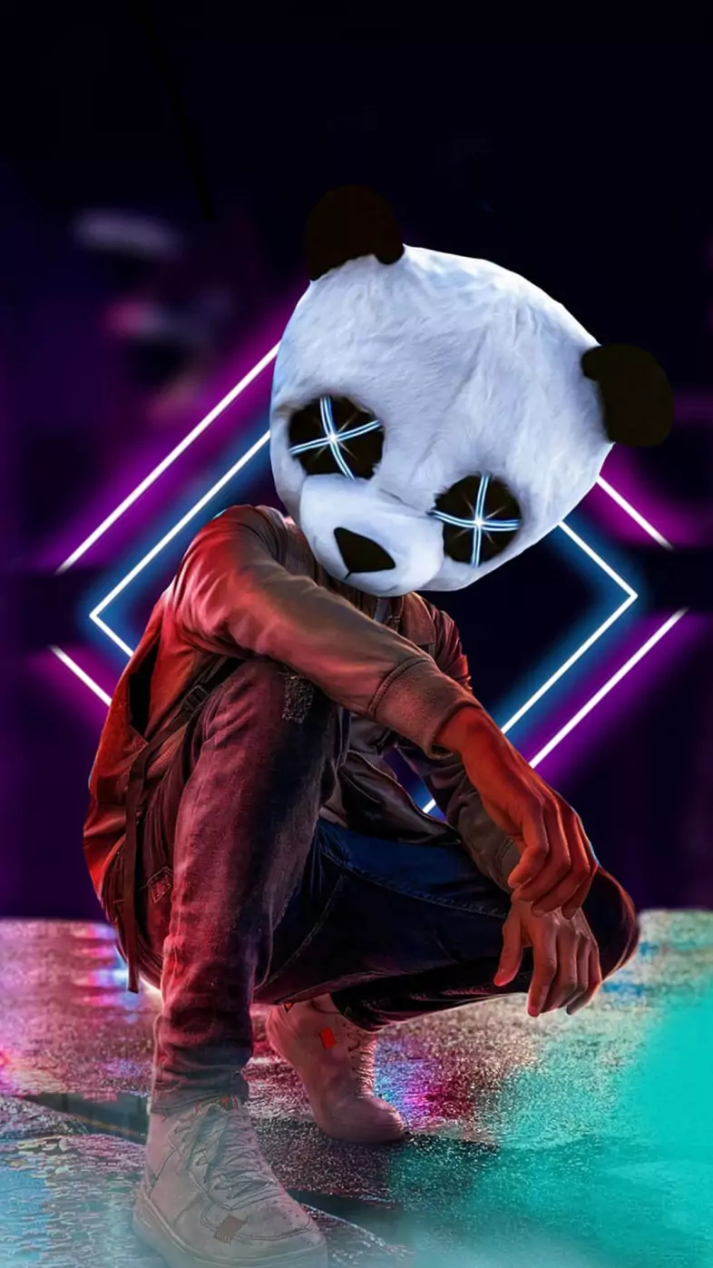 stylish panda mask wallpaper