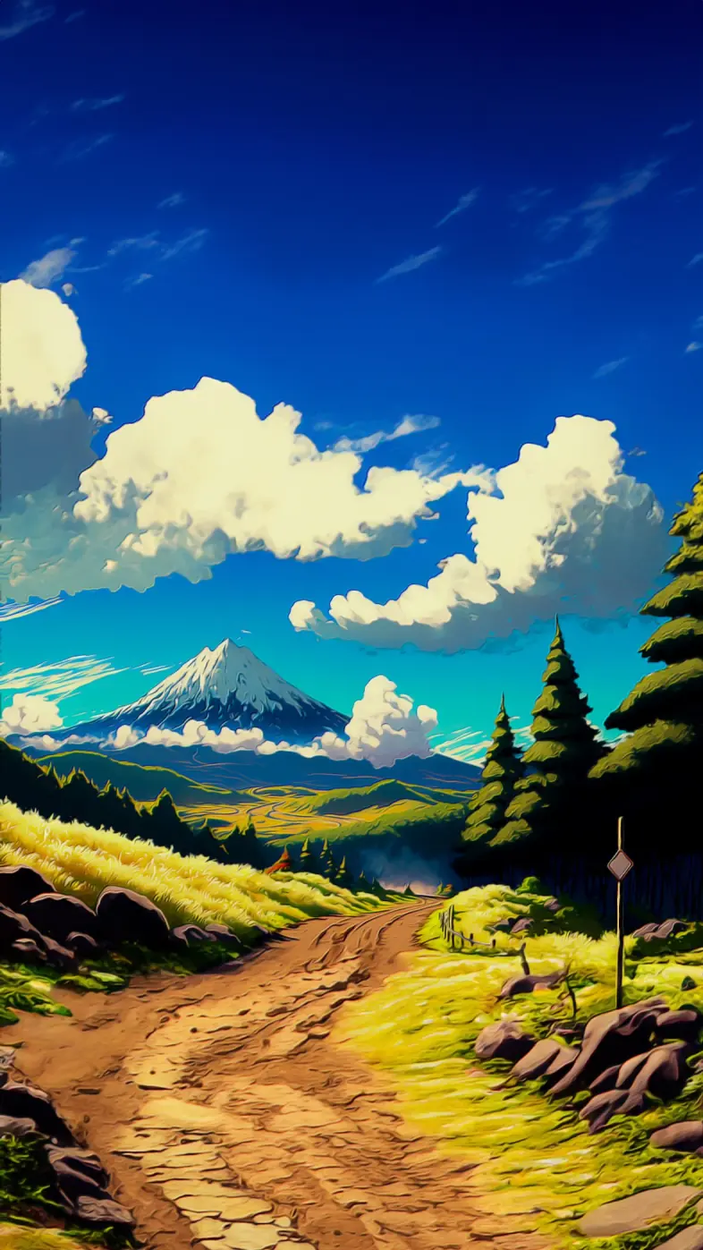 summit painting cloud plant wallpaper