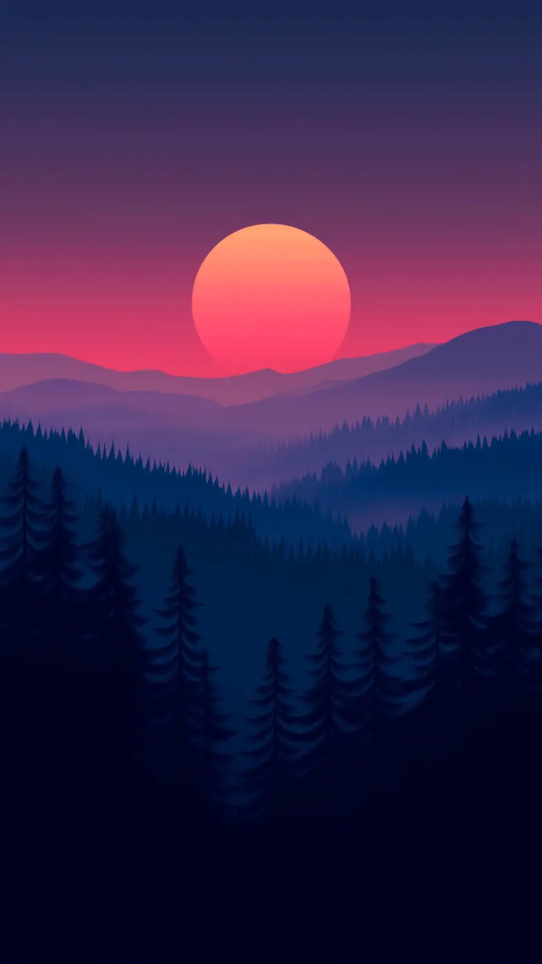 sun sunset forest dark wallpaper