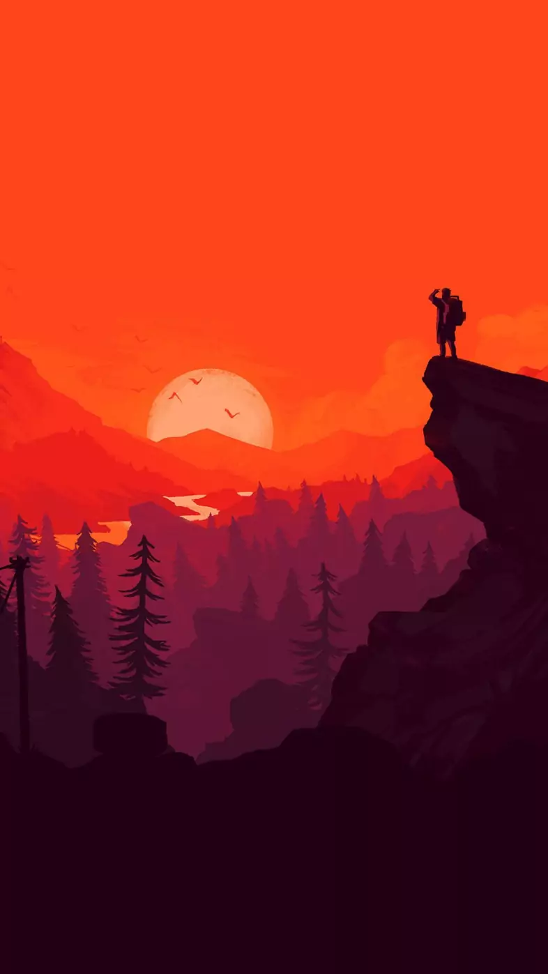 sunset minimalism  wallpaper