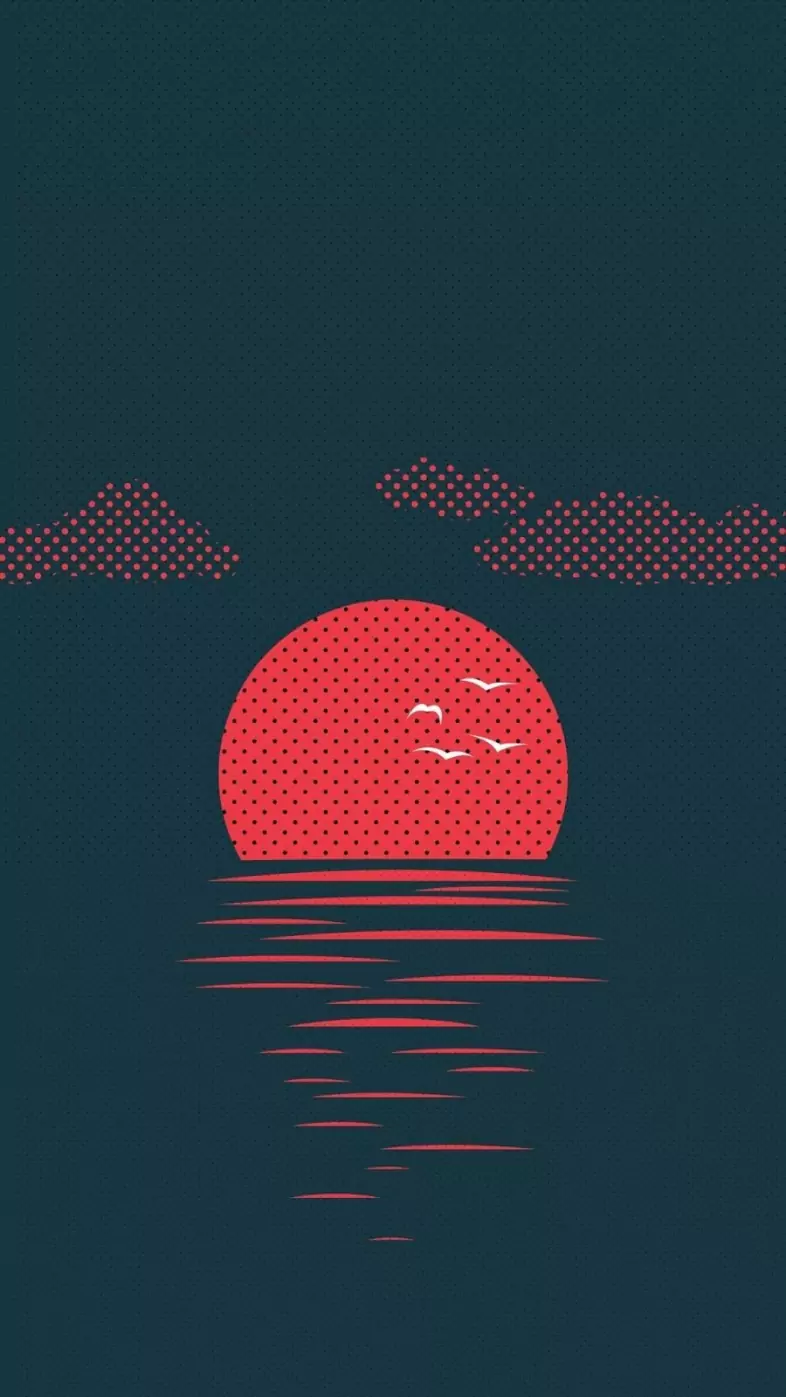 sunset minimalist wallpaper