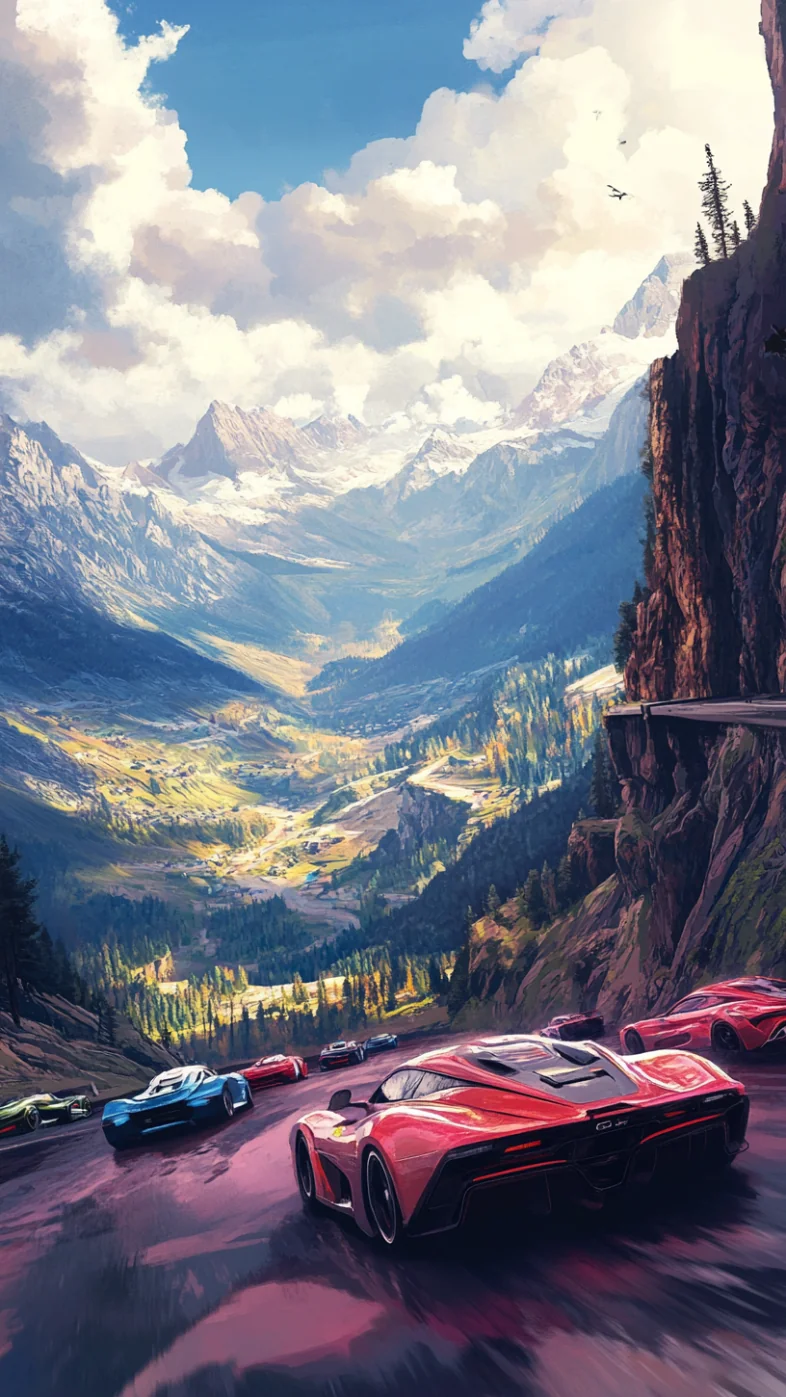 super cars in a mountain wallpaper