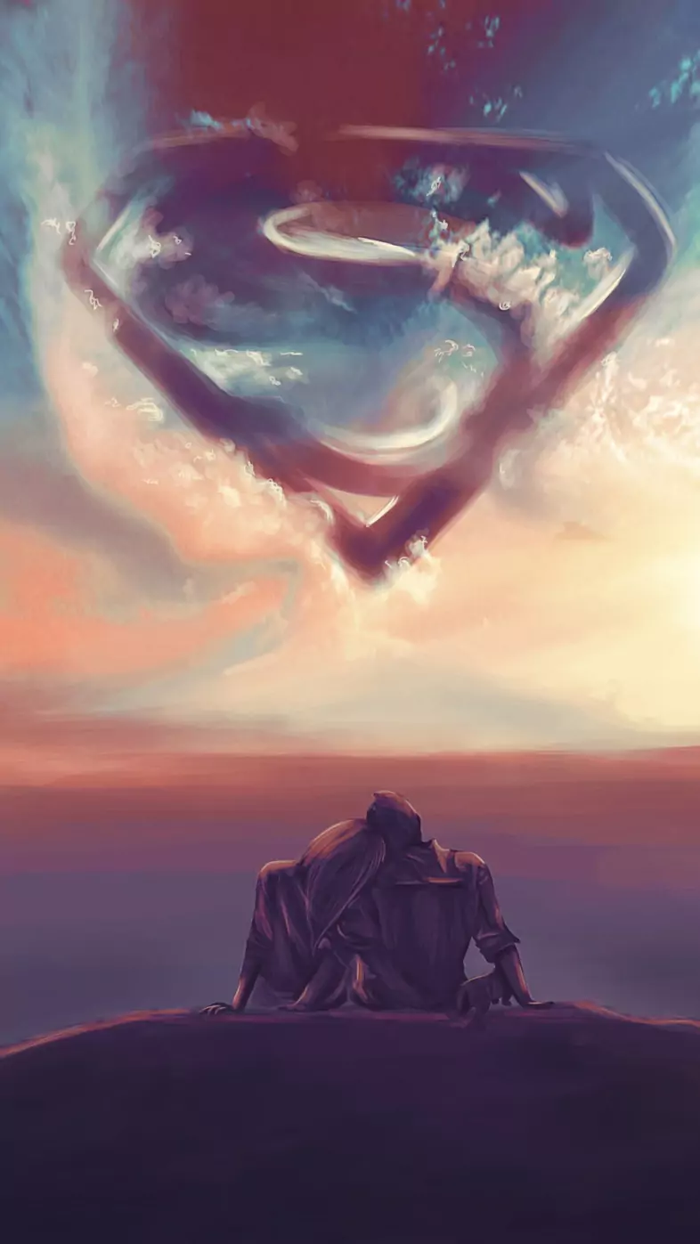 superman with his gf wallpaper