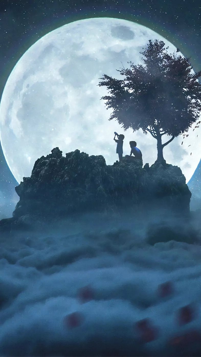 talking to the moon wallpaper