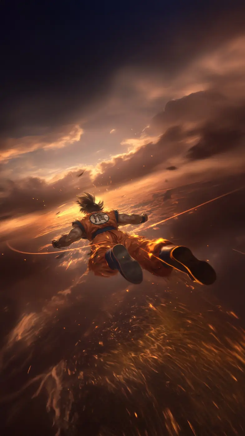 the flying saiyan goku anime wallpaper