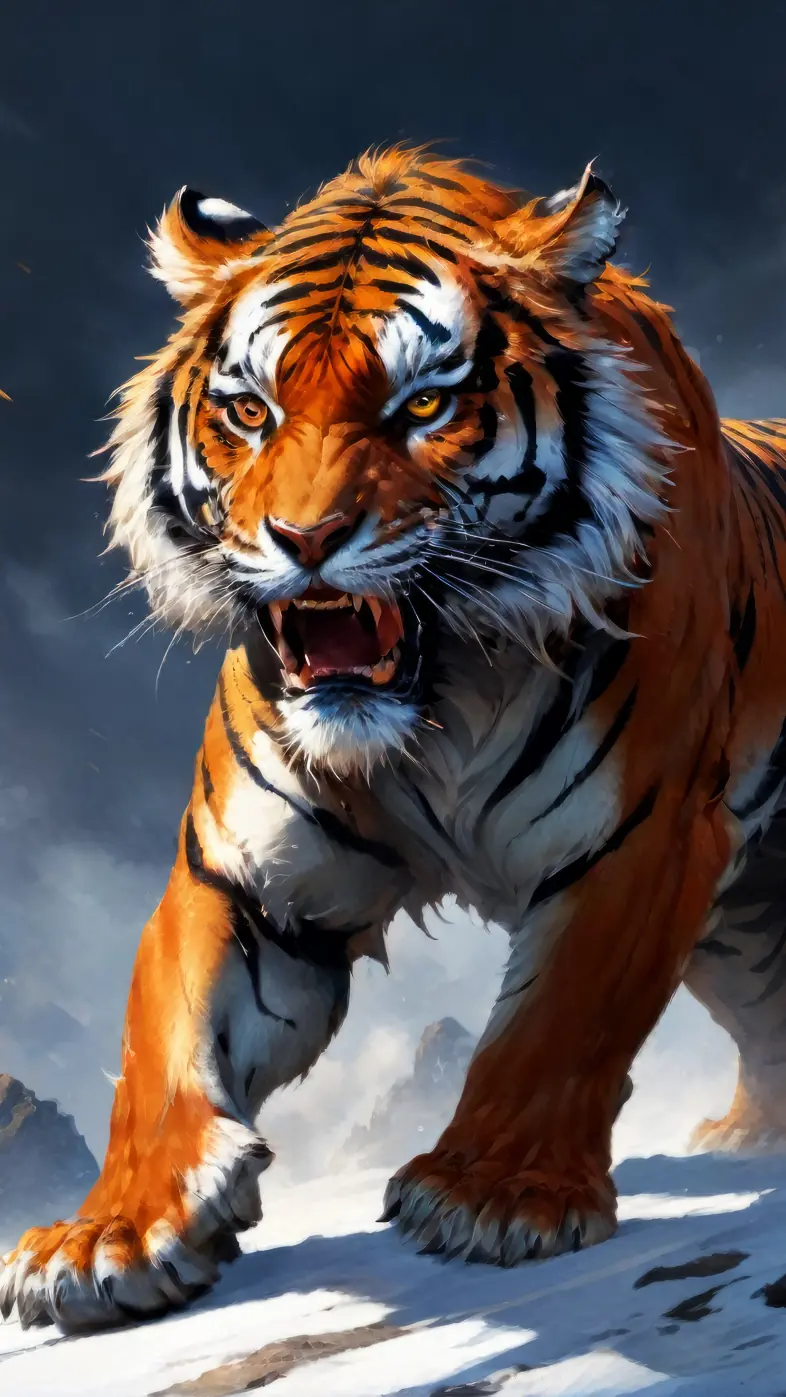 tiger animal digital art wallpaper