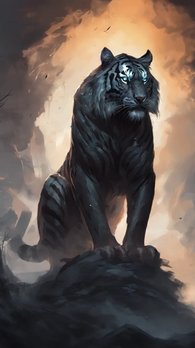 tiger animal digital art wallpaper