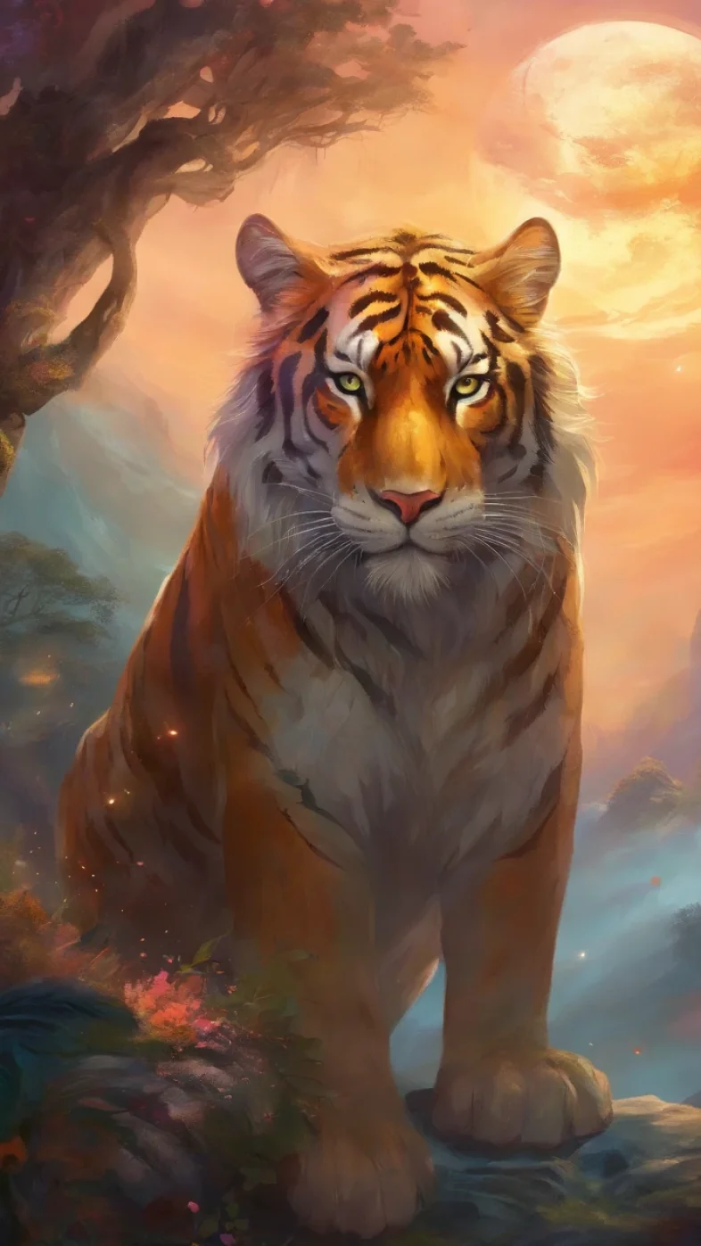 tiger animal digital art wallpaper