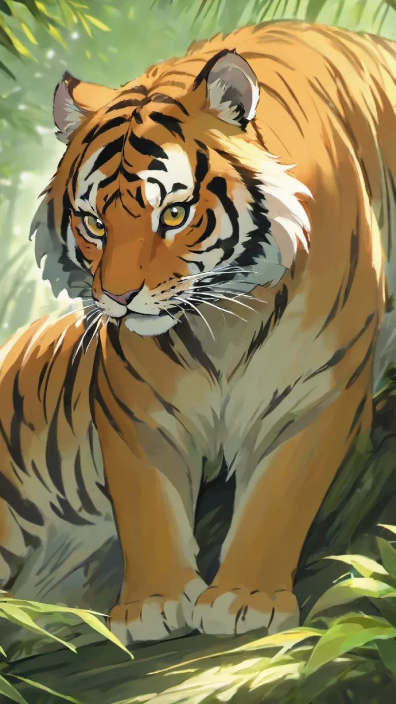 tiger animal digital art wallpaper