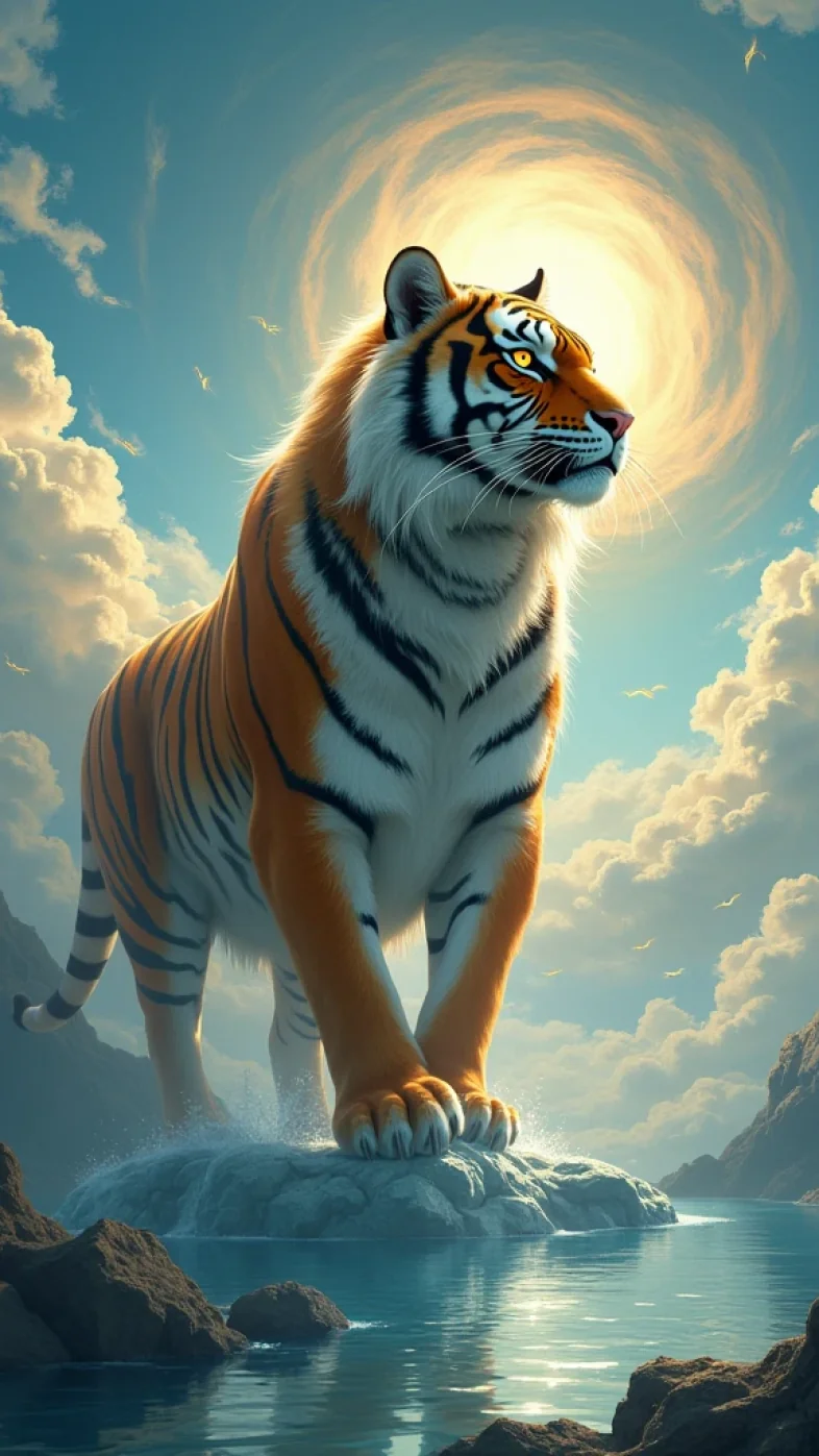tiger animal digital art wallpaper