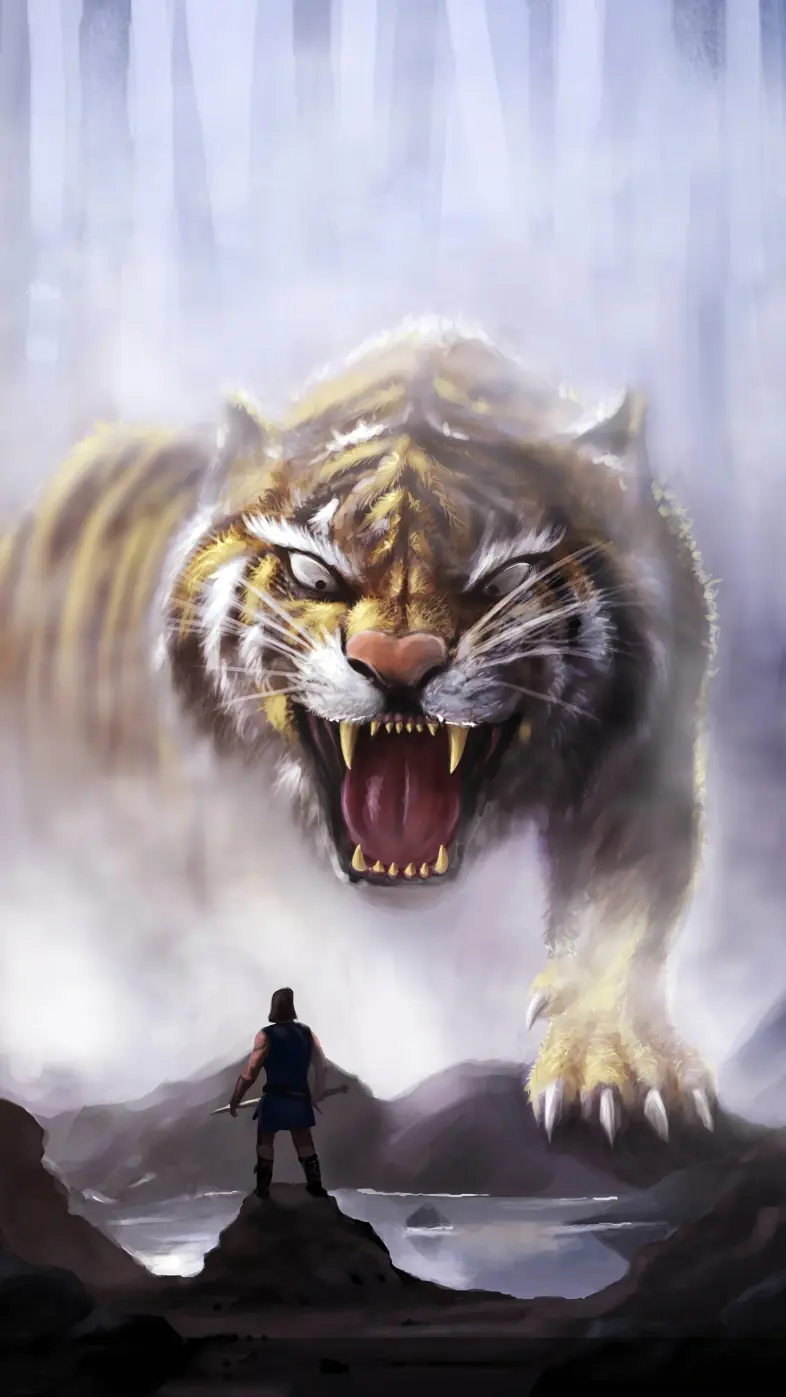 tiger in the woods  wallpaper