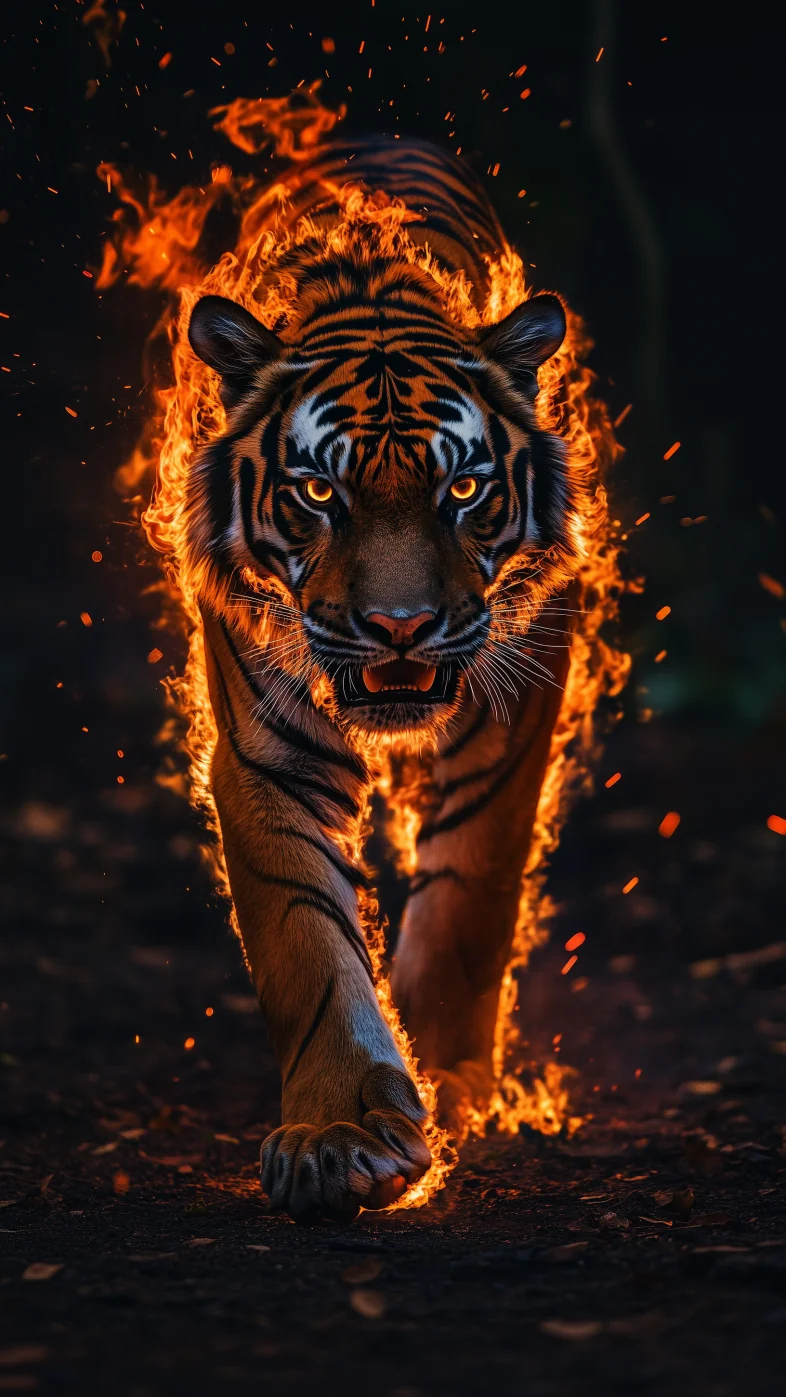 tiger walking wallpaper