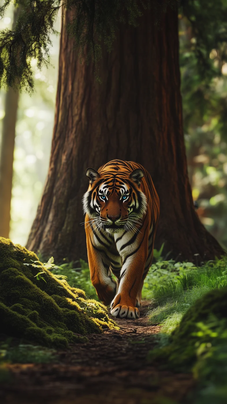 tiger walking wallpaper