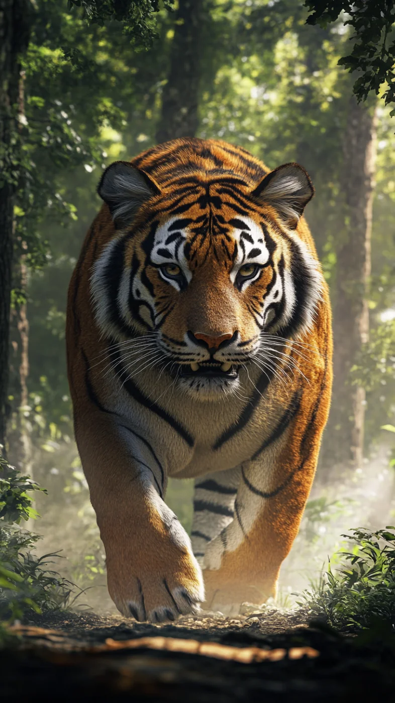 tiger walking in jungle wallpaper