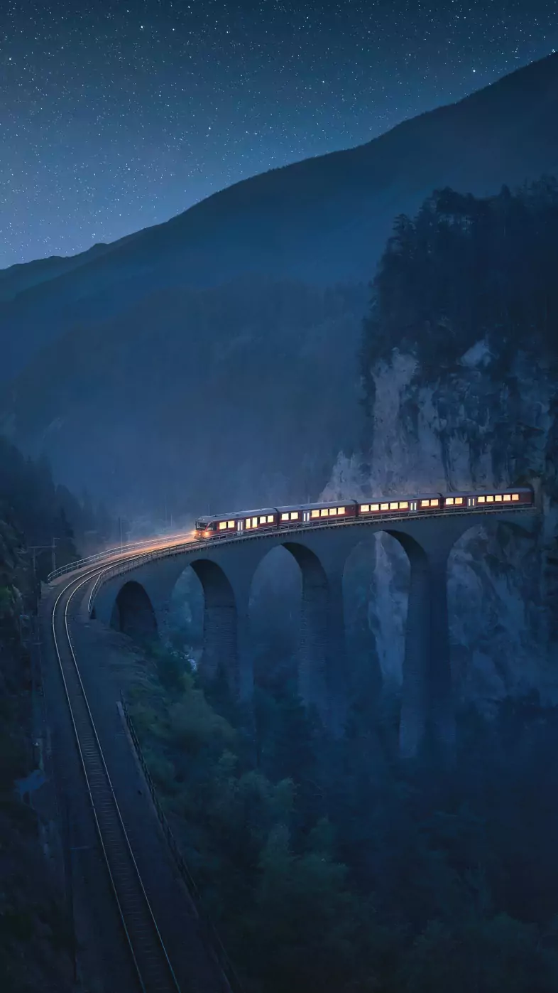 train coming out of tunnel wallpaper