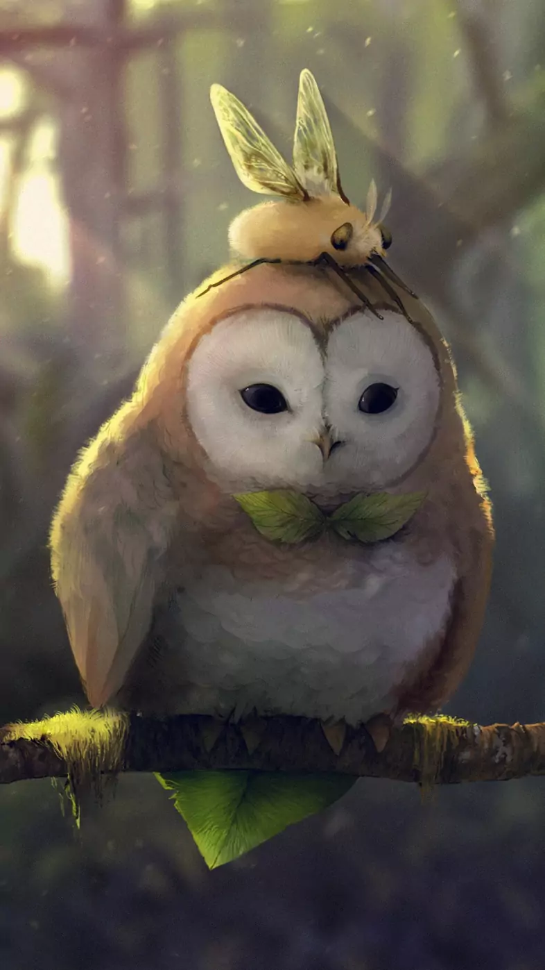 tranquil owl wallpaper
