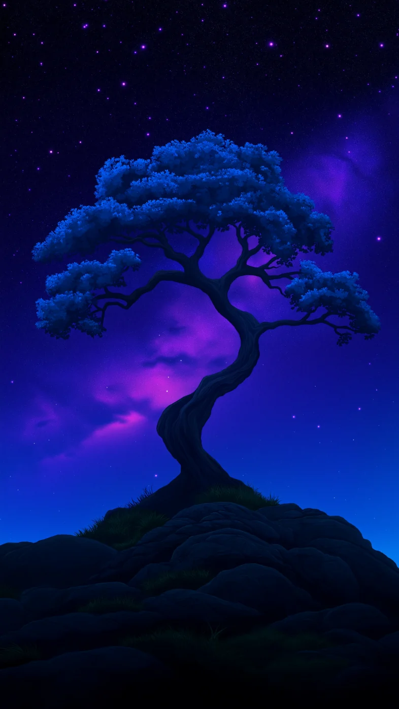tree dark bule background wallpaper