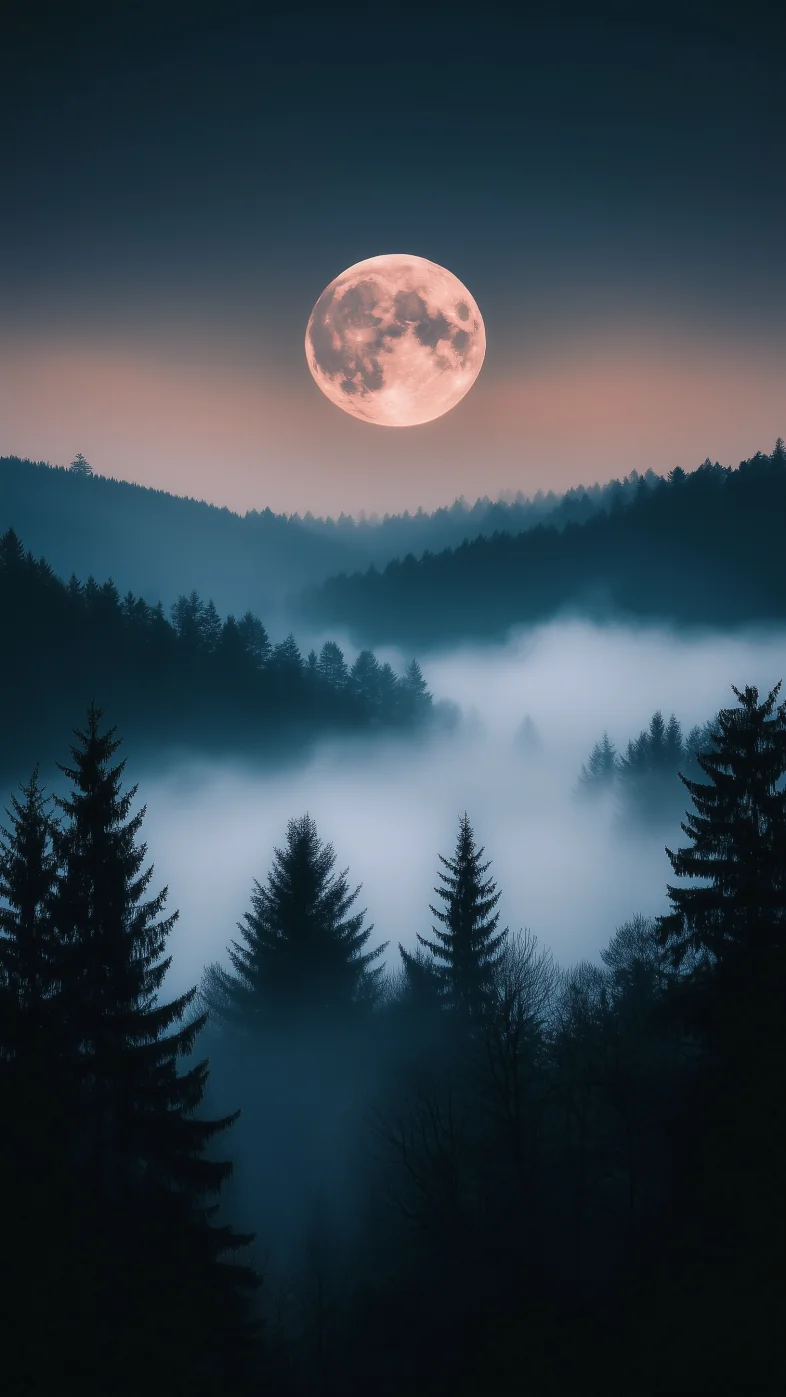 tree moon smoke wallpaper