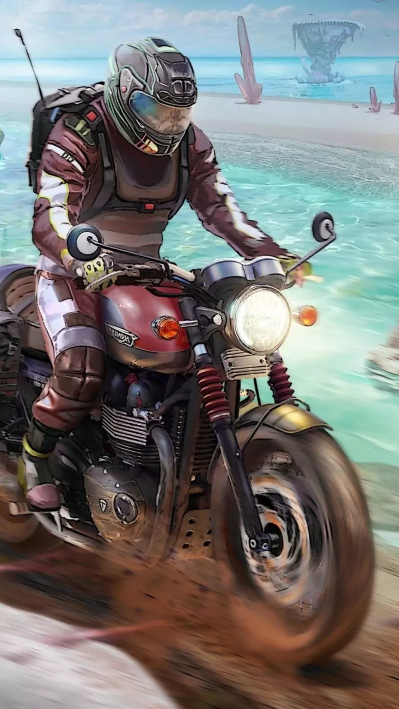 triumph motorcyle rider wallpaper