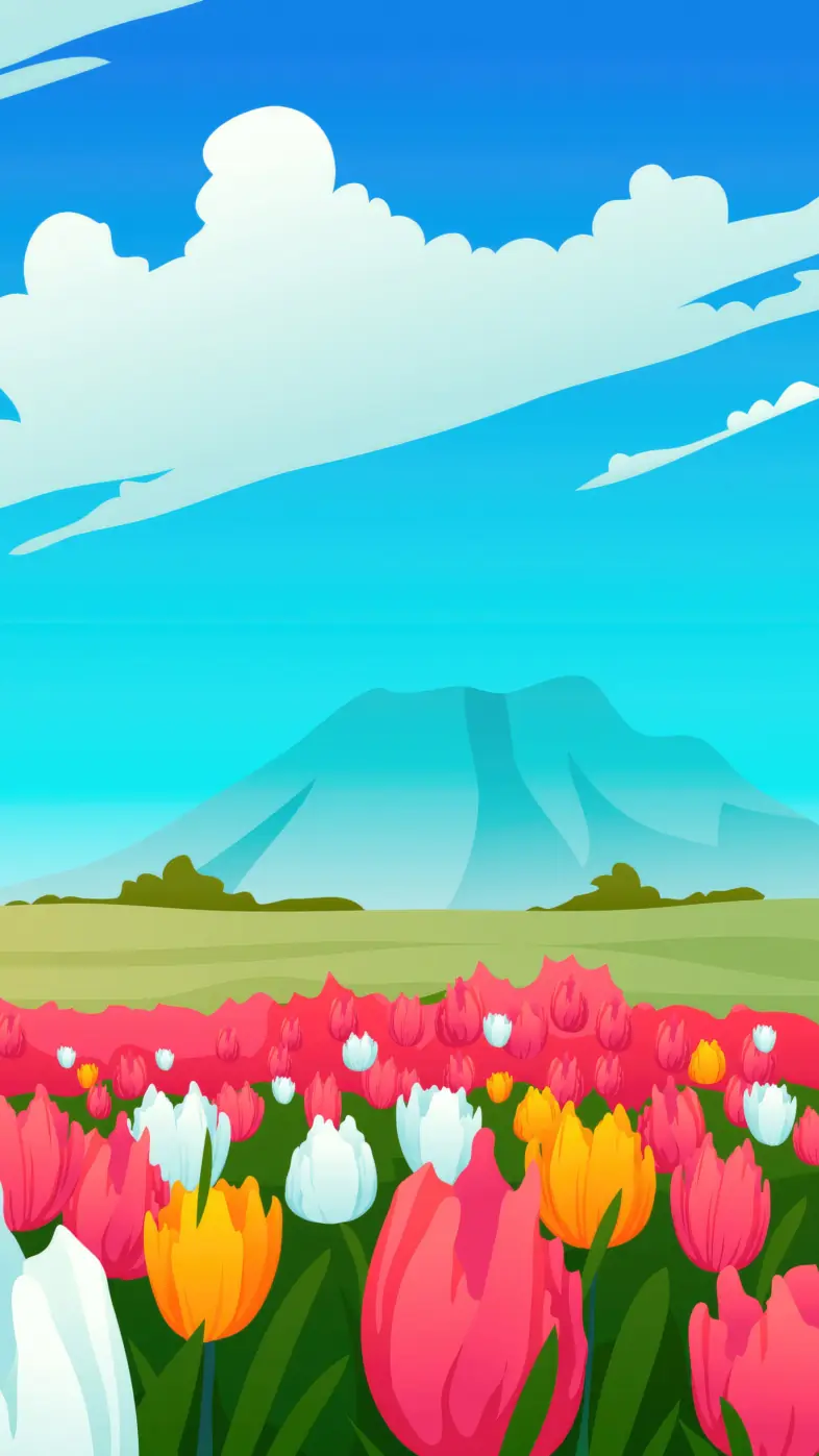 tulip flowers digital art wallpaper