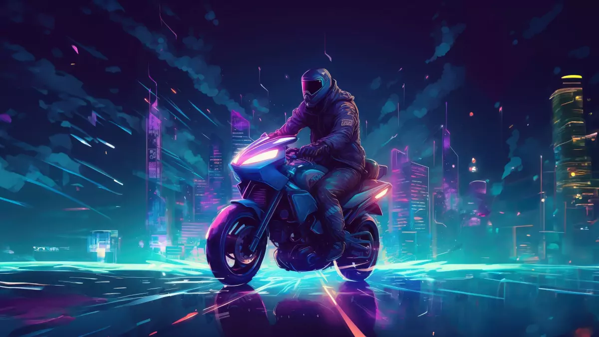 unleashing the future scifi biker wallpaper
