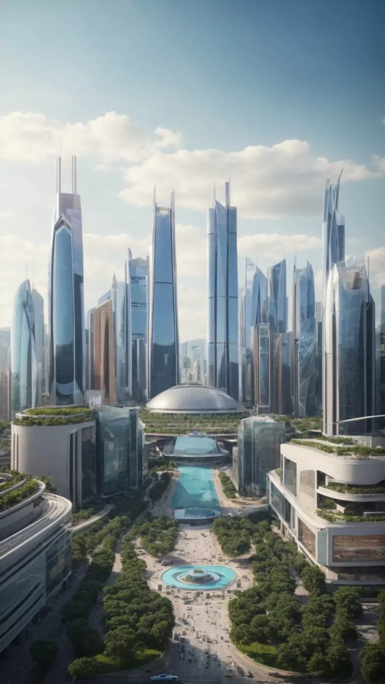 urban landscape hightech city wallpaper