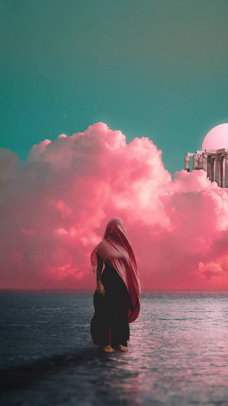 veiled girl the blush of mystery wallpaper