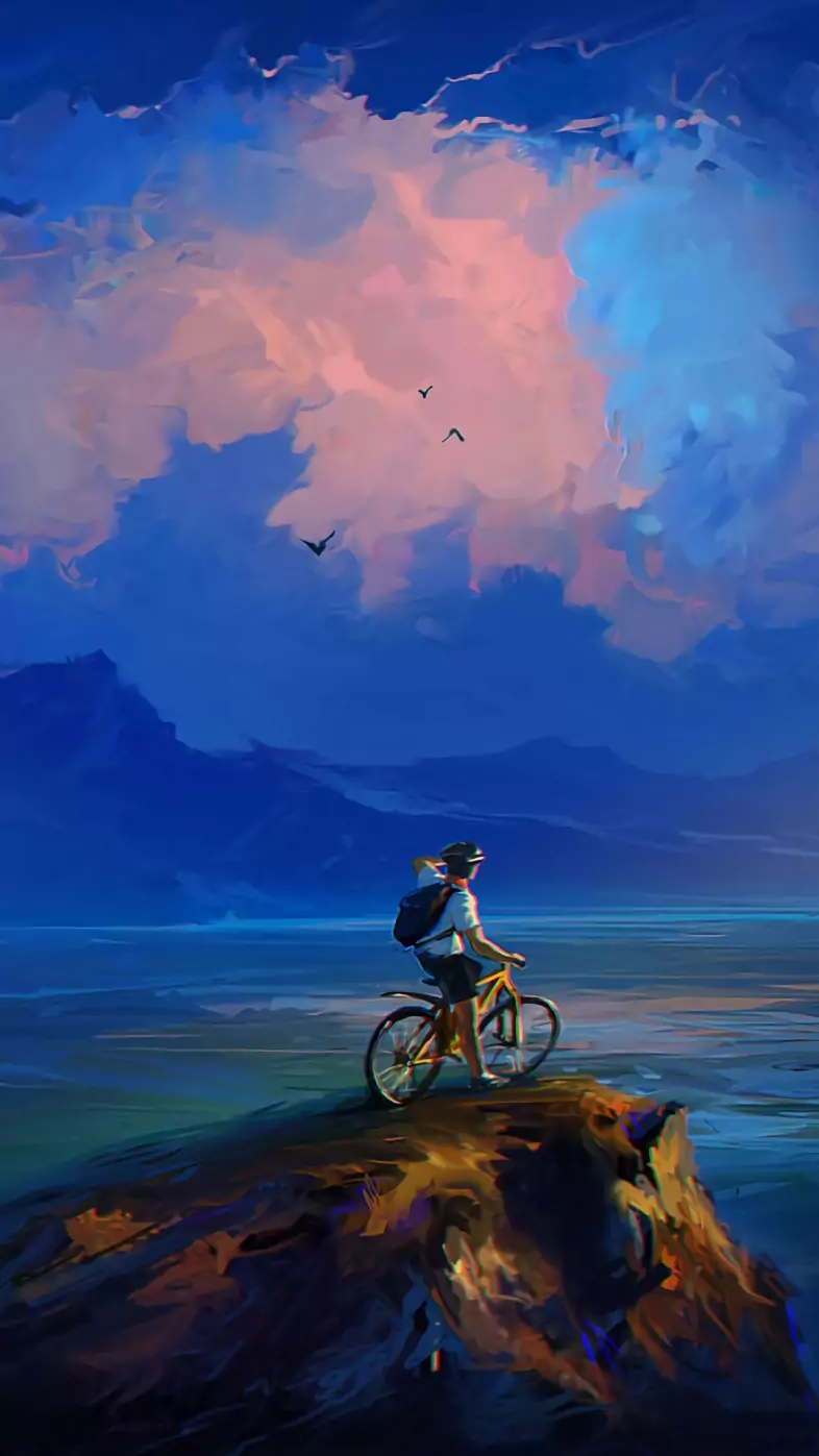velosipedist skala wallpaper